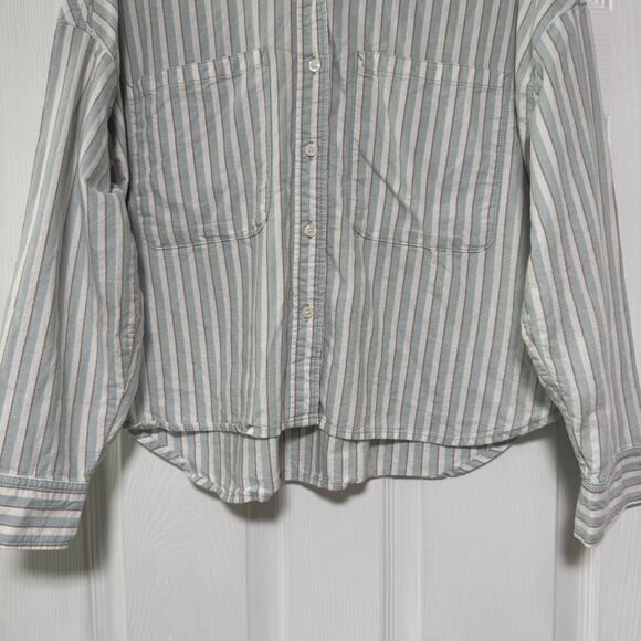 Vans Women's Cotton Striped Button Down Long Sleeve Shirt Size Medium - Picture 3 of 13